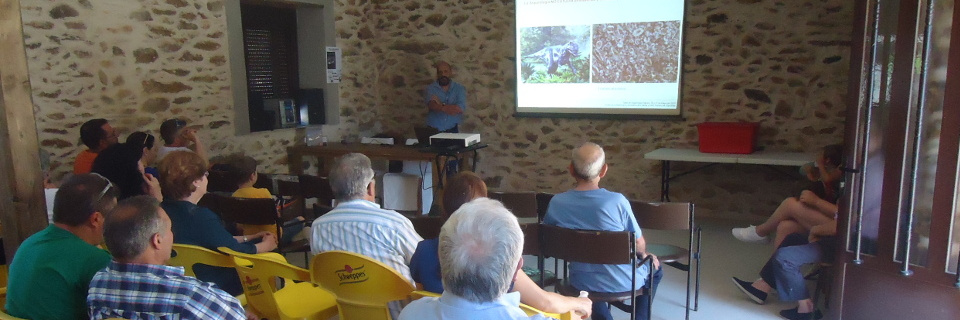 Conferencia durante unos talleres sobre patrimonio arqueológico